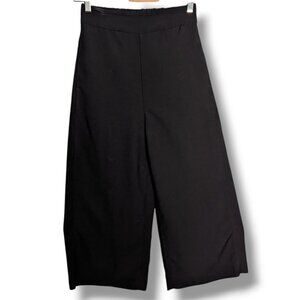 Madewell Womens Pull On Elastic Waistband Wide Leg Pants Crop Black Size XS